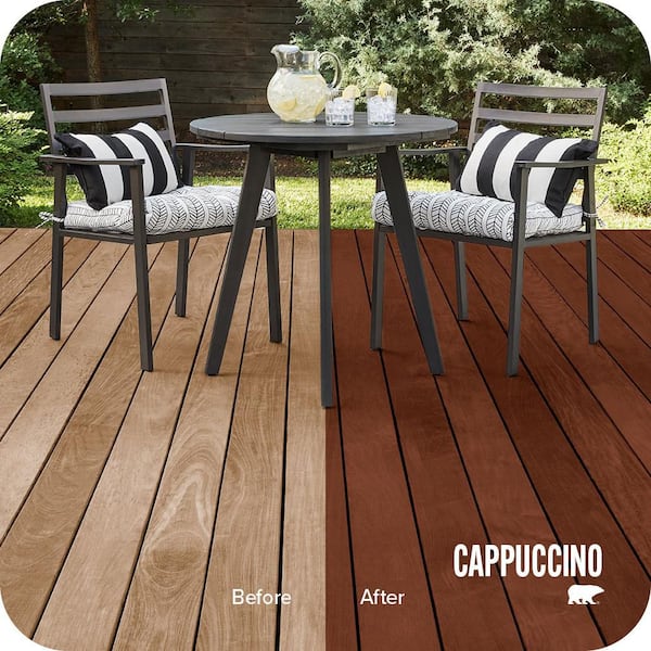 5 gal. #ST-142 Cappuccino Semi-Transparent Waterproofing Exterior Wood Stain and Sealer