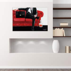 "The Gentleman" Frameless Free Floating Tempered Glass Panel Graphic Art Wall Art