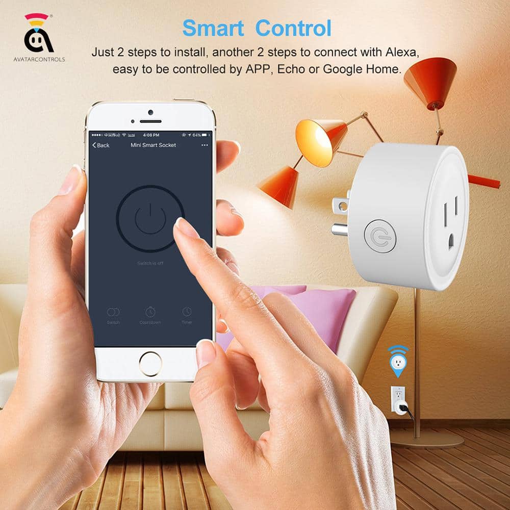 Smart Wi-Fi Plug-In Outlet 4-Pack with Surge Protection