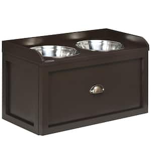 TEAMSON PETS 14 in. W Billie Small Elevated Wood Pet Feeder with Ceramic  Bowls, Brown ST-M10012 - The Home Depot
