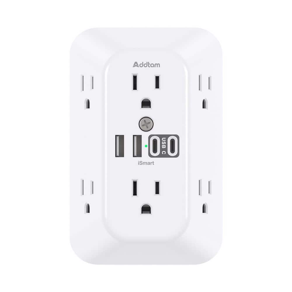 White 1800J Surge Protector Outlet Extender with 4 USB Wall Charger for Home Office Dorm Room Essentials price history on PriceWatchPro