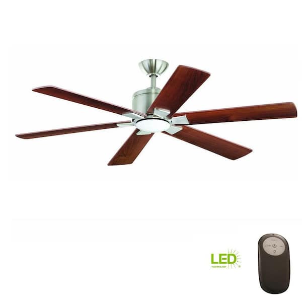 Home Decorators Collection Renwick 54 in. LED Indoor Brushed Nickel Ceiling Fan with Light Kit and Remote Control