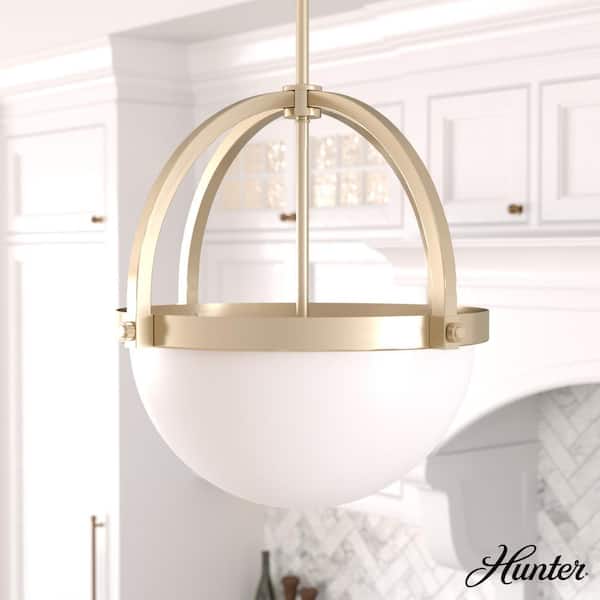 Wedgefield 3-Light Alturas Gold Island Pendant Light with Frosted Glass Shade