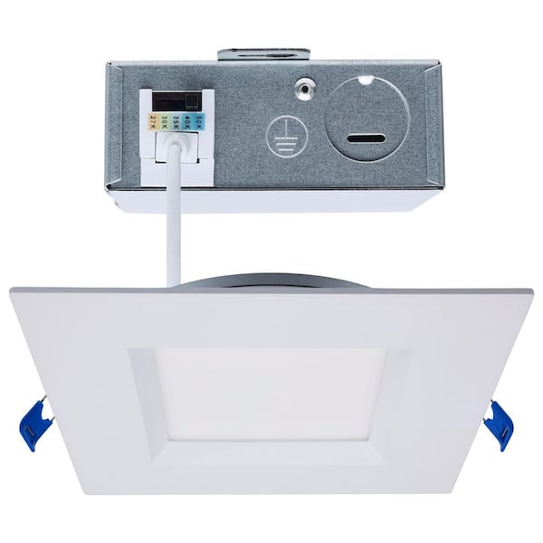 6 in. Adjustable CCT Canless New Construction IC Rated Dimmable Indoor Square Integrated LED Recessed Light Trim