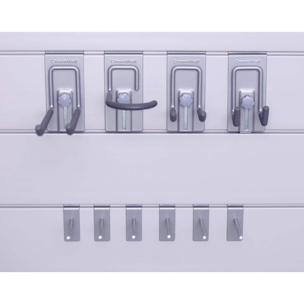 CrownWall 10-Piece Gray Steel Slatwall Hook Kit