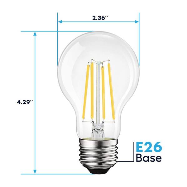 Luxrite 100-Watt Equivalent A19 1600 Lumens Dimmable E26 Edison LED Light Bulb 12-Watt Damp Rated UL 4000K Cool White (4-Pack)