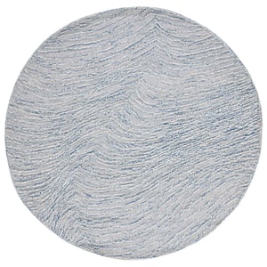 Trace Navy 6 ft. x 6 ft. Abstract Round Area Rug