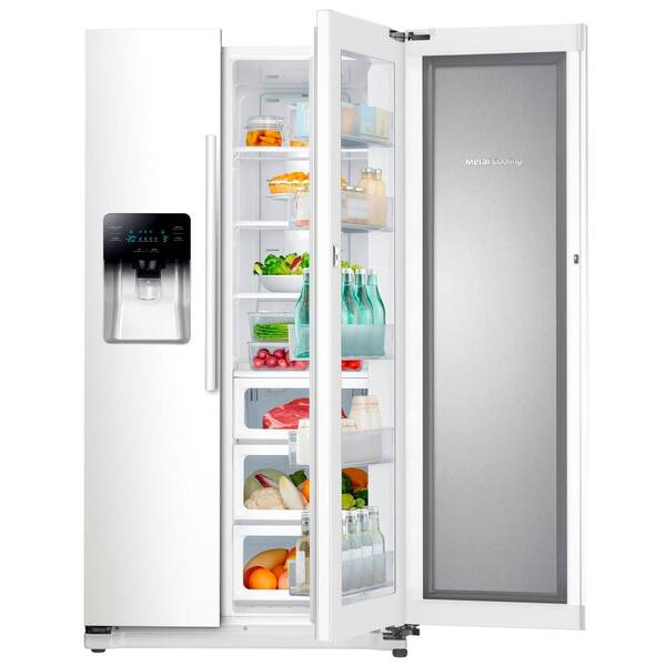 Samsung 24.7 cu. ft. Side by Side Refrigerator in White with Food Showcase Design
