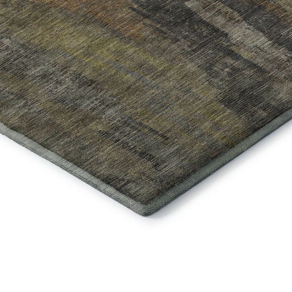 Mayfield Premium Machine Washable Abstract AMF1648 Charcoal 3 ft. x 4 ft. Area Rug