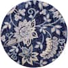 Home Dynamix Tremont Navy Blue/Grey 5 ft. Round Floral Area Rug  6R-HD5019-300 - The Home Depot