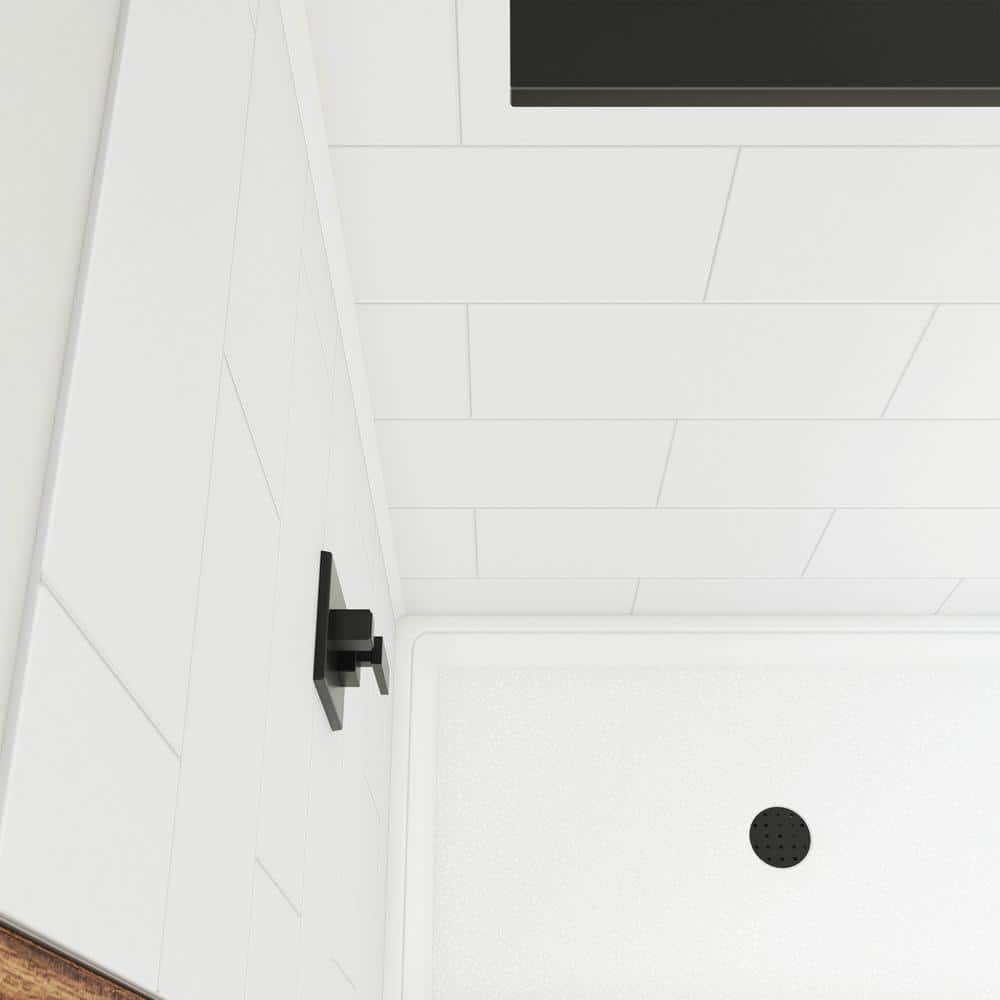 DreamStone 60" x 32" White Solid Surface Alcove Shower Kit