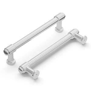 Piper Collection Pull 5-1/16 in. (128 mm) Center to Center Chrome Finish Modern Zinc Bar Pull (1 Pack )