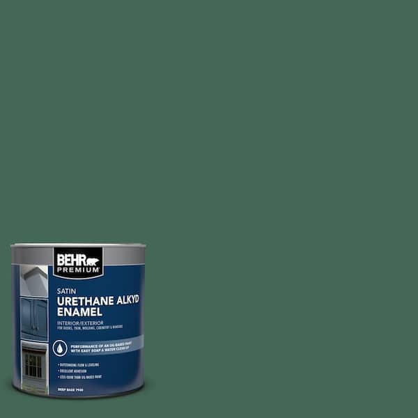 1 qt. #M420-7 Billiard Green Satin Enamel Urethane Alkyd Interior/Exterior Paint