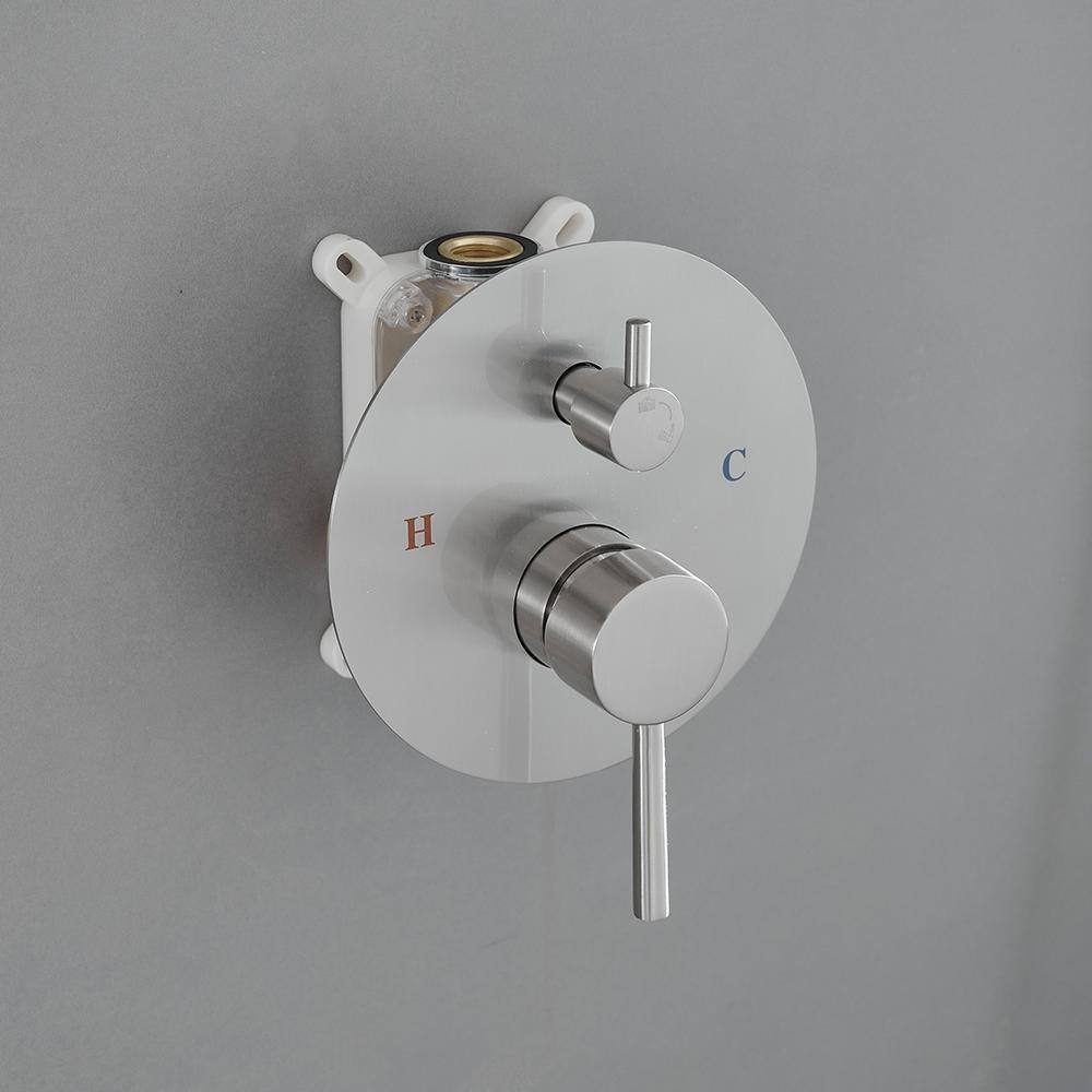 Brushed Nickel Dual Function Rain Shower Faucet with Handheld