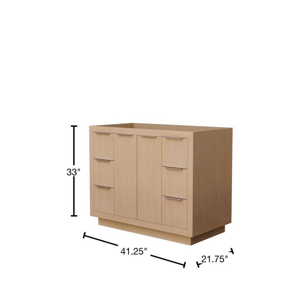Maroni 42" Light Straw Hardwood Single Bathroom Vanity