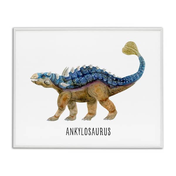 Ankylosaurus Dinosaur Learning by Brett Blumenthal White Framed Animal Giclee Art Print 24 in. x 30 in.