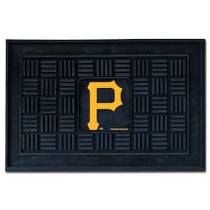 MLB Pittsburgh Pirates Black 19 in. x 30 in. Vinyl Indoor/Outdoor Door Mat