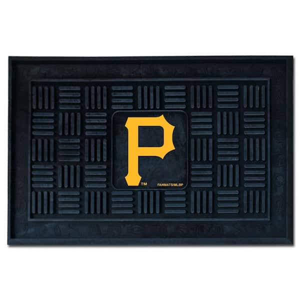 FANMATS MLB Pittsburgh Pirates Black 19 in. x 30 in. Vinyl Indoor/Outdoor Door Mat