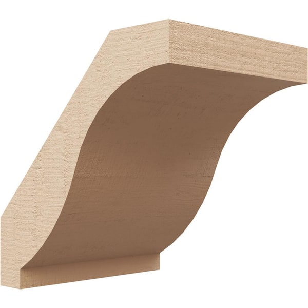 Ekena Millwork 5 in. x 6 in. x 6 in. Baker Rough Cedar Woodgrain Timberthane Polyurethane Knee Brace, Primed