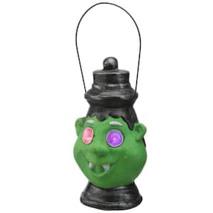12 in. Green Ghoul Lantern with LED Lights