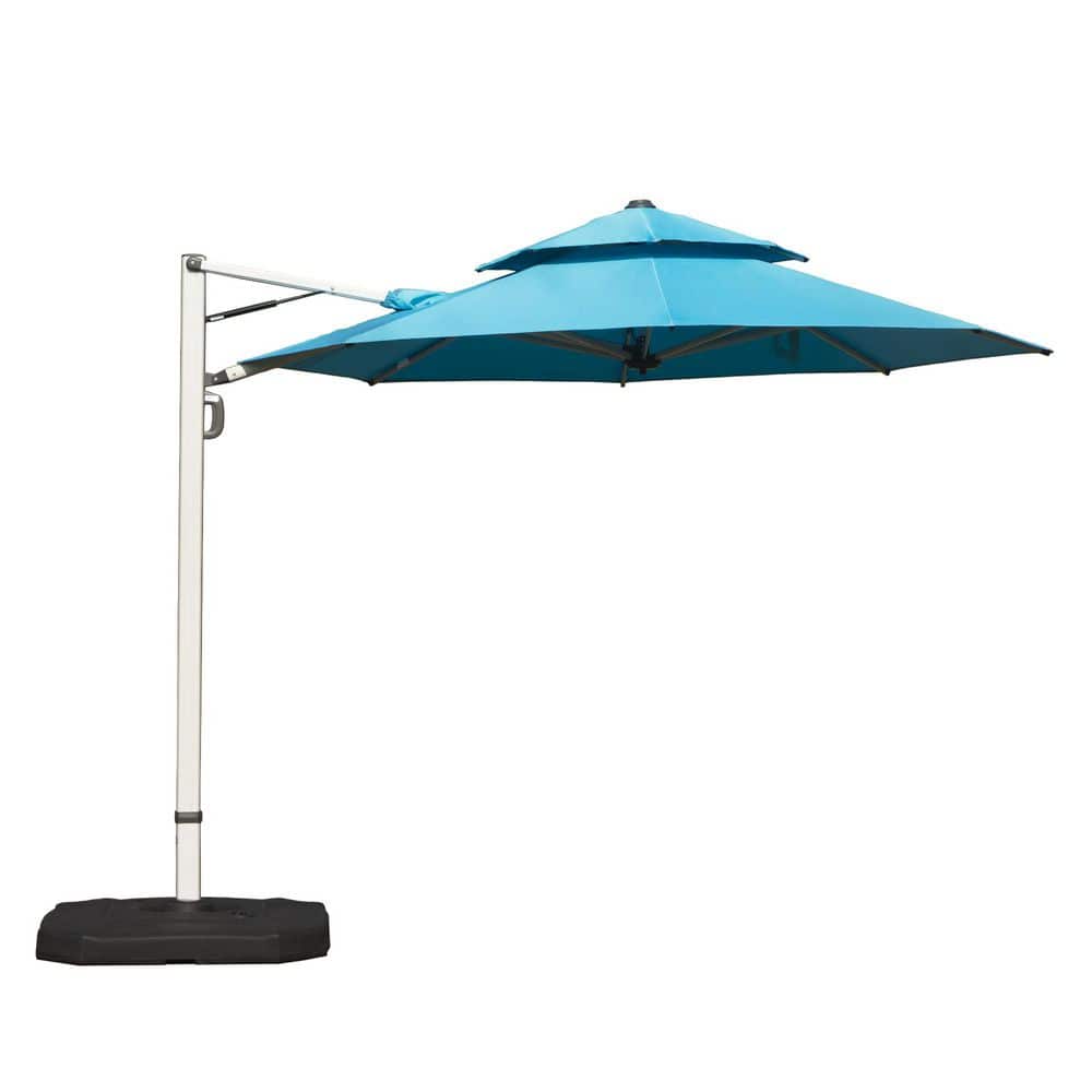 10 ft. Aluminium Round Cantilever Patio Umbrella in Lake Blue, with Center Pole price history on PriceWatchPro