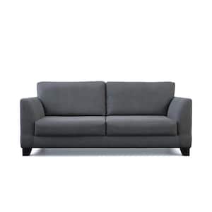 Holly 85 in. Charcoal Polyester Upholstered 3-Seater Flared Arm Sofa