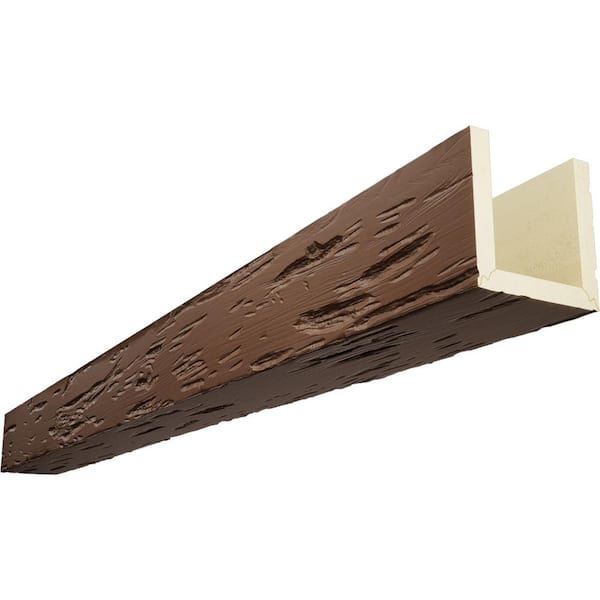 Ekena Millwork Endurathane 10 in. H x 12 in. W x 18 ft. L Pecky Cypress Redwood Faux Wood Beam
