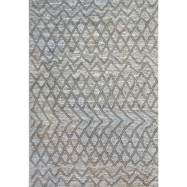 Dynamic Rugs Navi 7 ft. 10 in. X 10 ft. 6 in. Blue/Grey Geometric ...