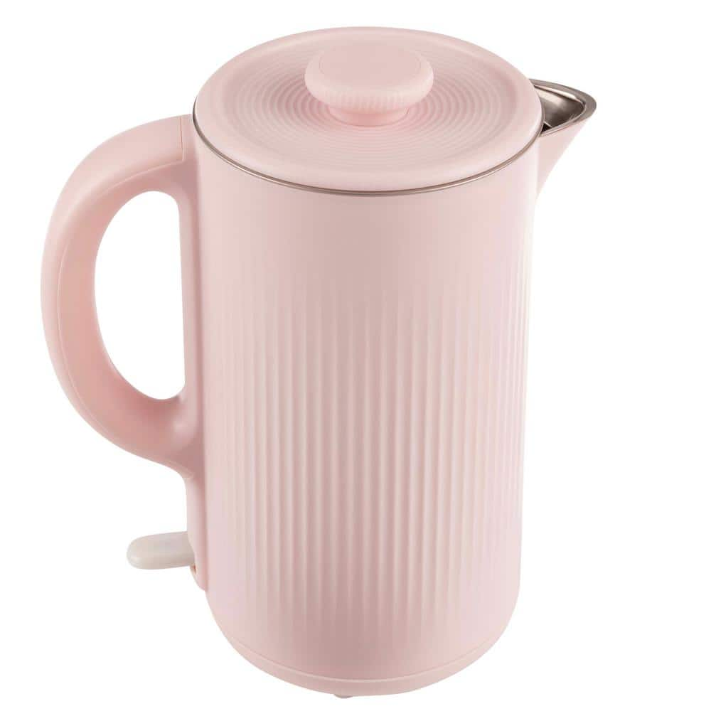 Classic Cuisine 7-Cup Stainless-Steel Interior Electric Kettle Auto-Off Rapid Boil, Pink