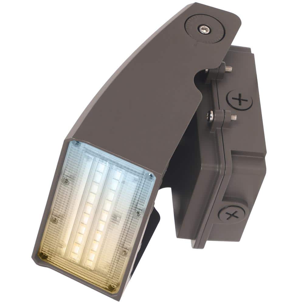 50/70/100-Watt Equivalent Integrated LED Dark Bronze Dimmable Wall Pack Light, Selectable CCT 3000K, 4000K, 5000K