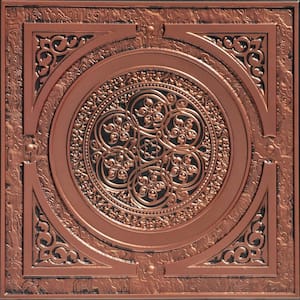 Steampunk Antique Copper 2 ft. x 2 ft. PVC Glue-up or Lay-in Faux Tin Ceiling Tile (200 sq. ft./case)