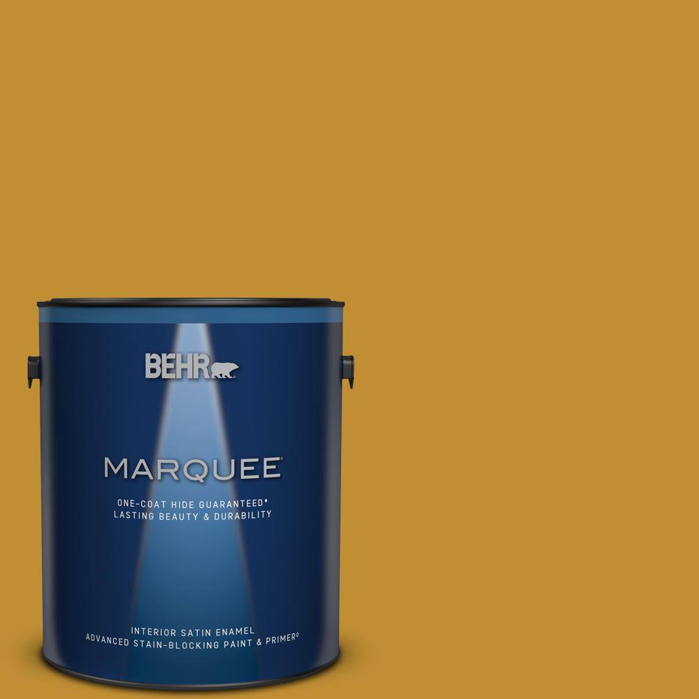 BEHR MARQUEE 1 gal. M2907 Turmeric Satin Enamel Interior Paint