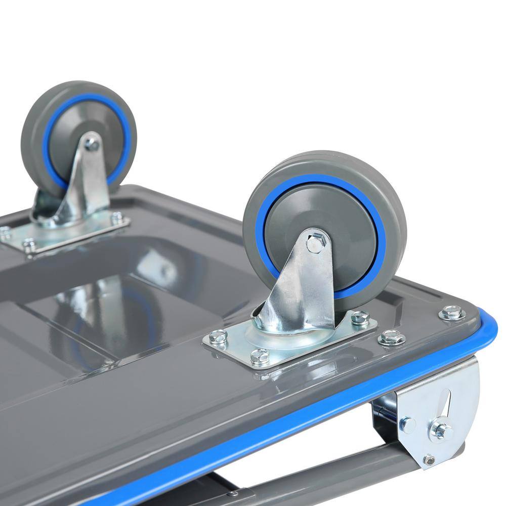 660 lbs Capacity Blue Steel Folding Platform Hand Truck Dolly
