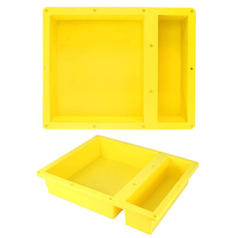 Yellow Rectangular Double Shelf Leakproof Shower Niche