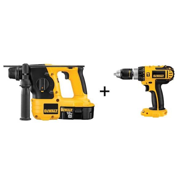 DEWALT 18-Volt Ni-Cad Cordless 7/8 in. (22mm) Cordless SDS Hammer Kit with Bonus Compact Hammer Drill