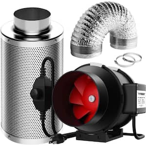 6 in. 390 CFM Inline Fan with Speed Controller, 6 in. Carbon Filter and 16 ft. of Ducting