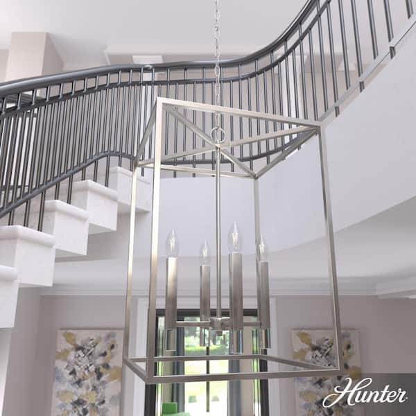 Hunter Astwood 4-Light Polished Nickel Modern/Contemporary Led Bare Bulb Chandelier