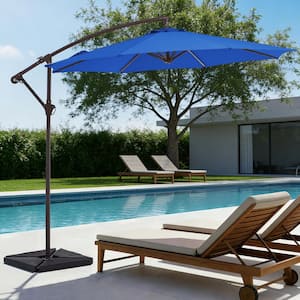 JEAREY 10 ft. Steel Cantilever Patio Umbrella With Weighted Base