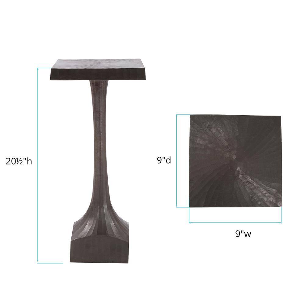 Graphite Cast Aluminum Square Martini Pedestal Table