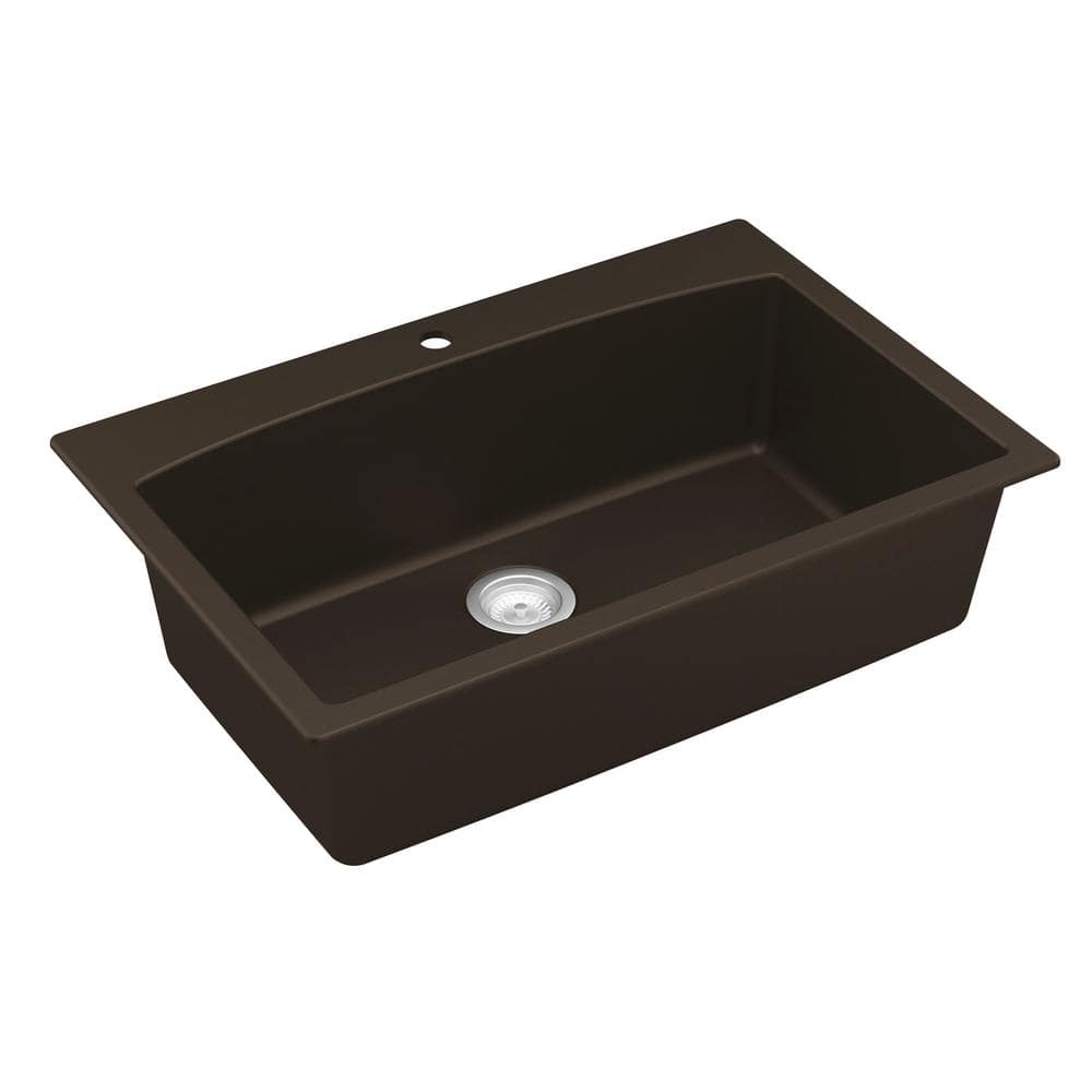 Brown Quartz Composite 33'' Single Bowl Kitchen Sink