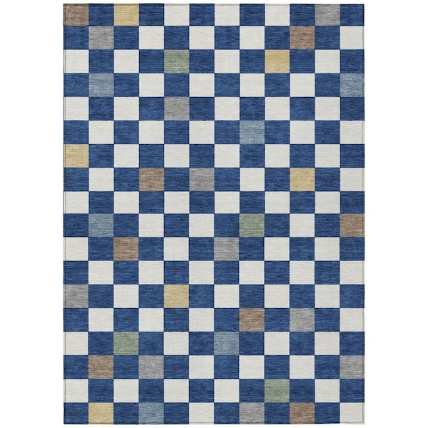 Chantille Machine Washable Indoor/Outdoor Abstract ACN2656 Navy 3 ft. x 5 ft. Area Rug