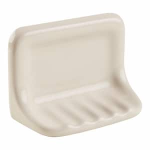 Bathroom Accessories Beige 4.75 in. x 6.44 in. Glossy Ceramic Wall Mounted Soap Dish Tile Trim (2.54 sq. ft./Case)
