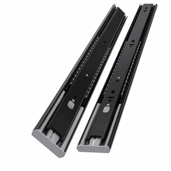 22 in. Black Steel Undermount Soft-Close Heavy Duty Drawer Slides Ball Bearing Side Mount 20 Pack