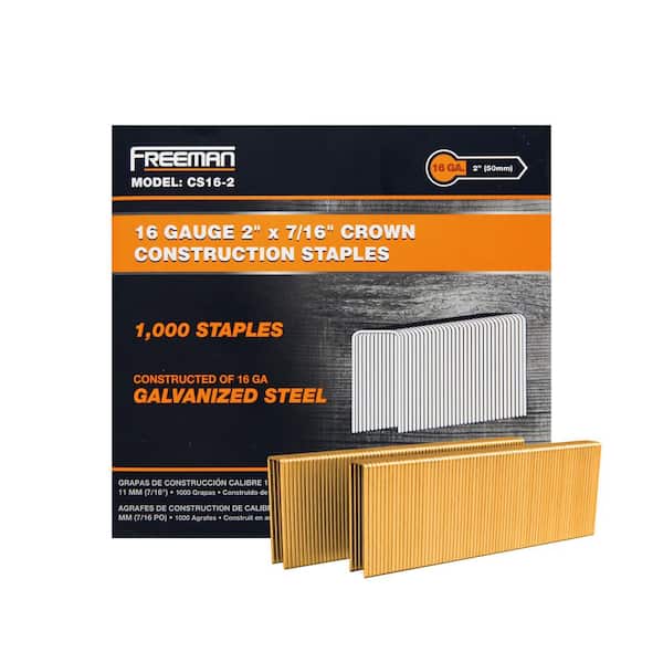 16-Gauge 2 in. Glue Collated Construction Staples with 7/16 in. Crown (1000-Count)
