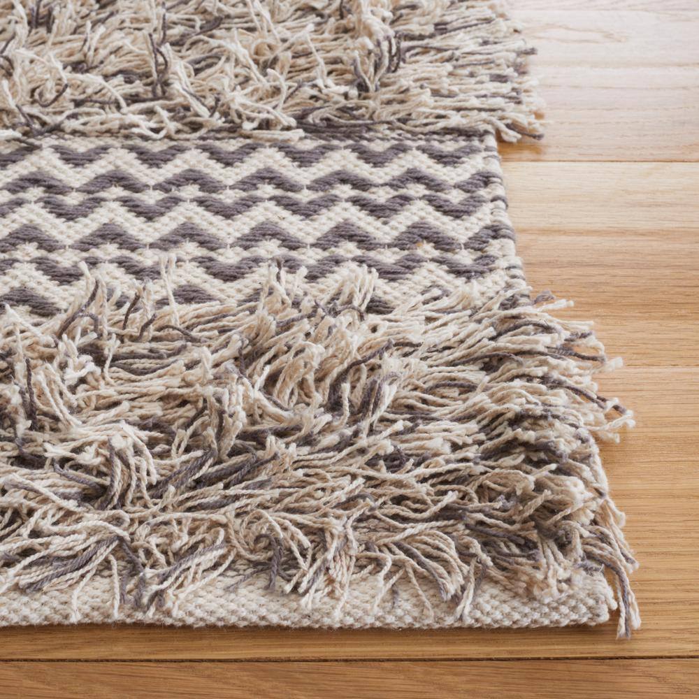 Handwoven Gray Cotton 4' x 6' Beach House Style Area Rug
