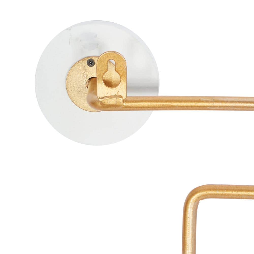Gold and White Marble Wall Hook Sculpture