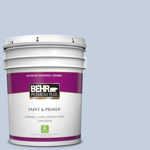 BEHR PREMIUM PLUS 5 gal. #580E-2 Saltwater Eggshell Enamel Low Odor Interior Paint & Primer