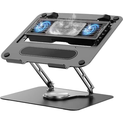 Laptop Cooling Stand with Detachable Thermoelectric Cooler, Adjustable Height and Angle, 360 Rotation Base Computer & Laptop Accessories