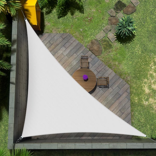 18 ft. x 18 ft. x 25.5 ft. White Right Triangle Shade Sail