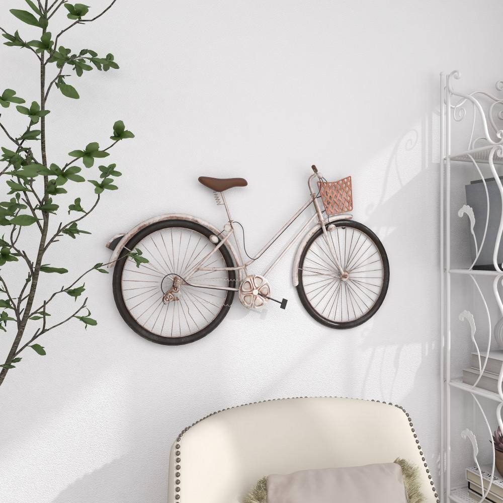Vintage Multi-Colored Metal Bicycle Wall Sculpture